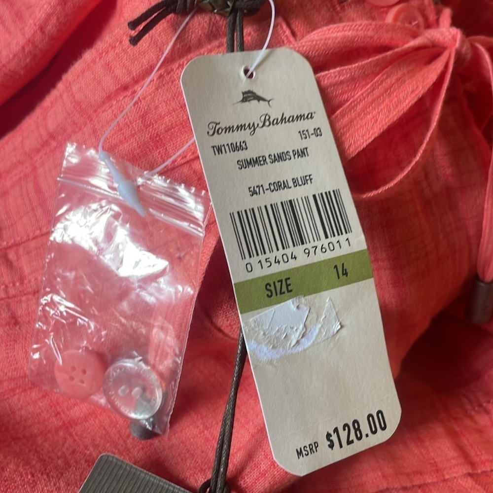 Tommy Bahama women’s linen & cotton Coral Pants size 14 - Picture 11 of 11